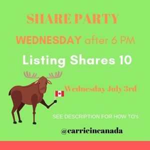 SHARE PARTY WEDNESDAY NIGHT JULY 3RD